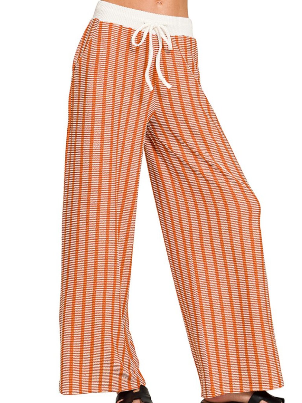 Raised rib striped lounge pants